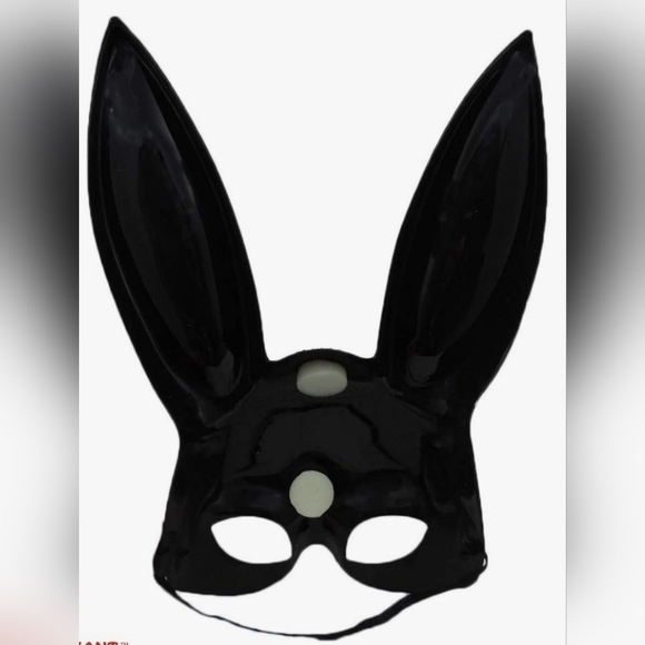 NIB 2 Pack Adult Delux Black Bunny Ears Mask - Picture 6 of 6